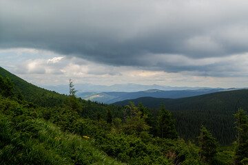 Beautiful mountain scenery. Summer day in the mountains. Ukrainian Carpathians