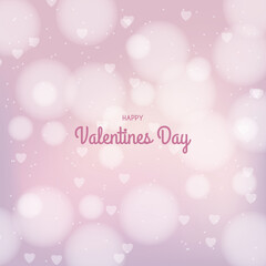 Valentines Day greeting purple bokeh background. Vector illustration