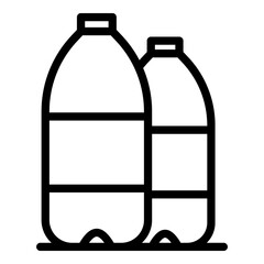 Recyclable bottles icon. Outline recyclable bottles vector icon for web design isolated on white background