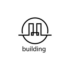 abstract building vector illustration line logo circle design template