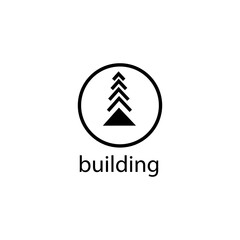 abstract building vector illustration line logo circle design template