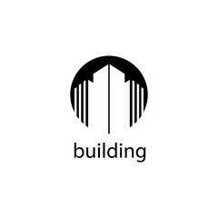 abstract building vector illustration line logo circle design template
