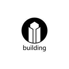 abstract building vector illustration line logo circle design template