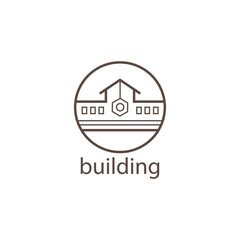 abstract building vector illustration line logo circle design template