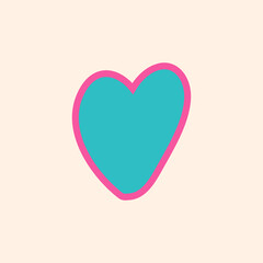 heart icon isolated on colored background