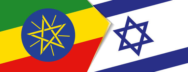 Ethiopia and Israel flags, two vector flags.