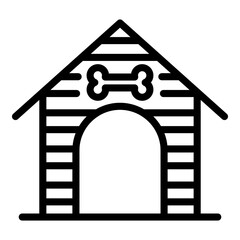 Dog house icon. Outline dog house vector icon for web design isolated on white background