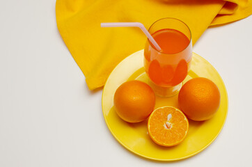 Oranges, Kinoo, Orange Jiuce in a Glass, orizontal, Landscape, Studio Shot, Colour Image © RealityImages