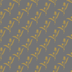 Seamless pattern with Milkvetch astragalus on dark background