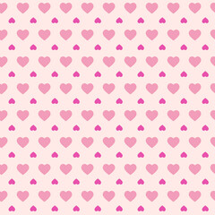 Seamless pattern with hearts. Endless romantic background for Valentine's Day. Symbols of love, relationships and romance for the holiday on February 14. Isolated.