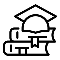 Degree materials icon. Outline degree materials vector icon for web design isolated on white background