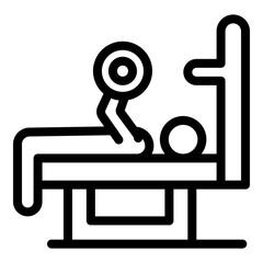 Gym training icon. Outline gym training vector icon for web design isolated on white background