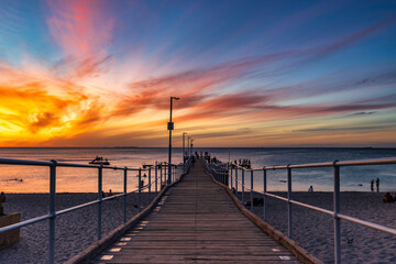 Fototapeta na wymiar Sunset at Long Jetty at Coogee Beach, Perth, Australia