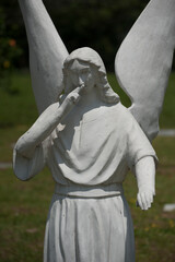 Sculpture of angels in the cemetery