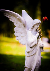 Sculpture of angels in the cemetery