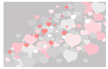 Delicate vector background with flying hearts. Valentine's Day holiday concept.