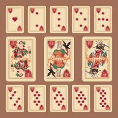 Playing Classic of Hearts on a green background. Original design.
