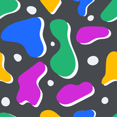 Organic abstract liquid shapes seamless pattern for textile, fabric