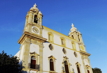 Church of Carmo (Igreja do Carmo) in Largo do Carmo square, Faro, Algarve region in southern...