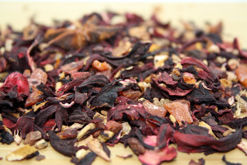 Fruit tea with the addition various herbs.