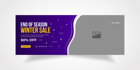 Winter fashion sale social media post, web banner, and Facebook cover template 