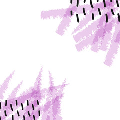 Abstract background with colorful brush strokes and black lines. Copy space. Vector illustration, flat design