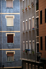 Naklejka na ściany i meble Facade of an apartment block in Bilbao, Spain