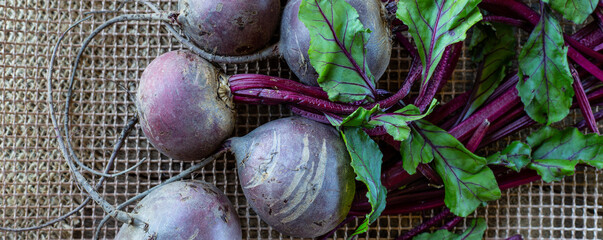 Beetroot vegetables from above