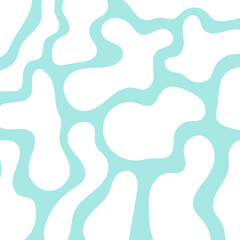 White and turquoise rounded shapes background. Organic forms. Vector illustration, flat design