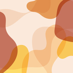 Overlapping rounded shapes. Warm tones. Vector illustration, flat design