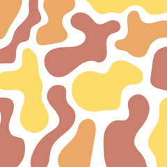 Colorful rounded shapes background. Organic forms. Warm tones. Vector illustration, flat design