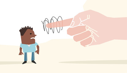 Big Hand Pointing Finger on a Black Man