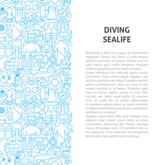 Diving Sealife Line Pattern Concept