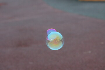 soap bubbles in the park