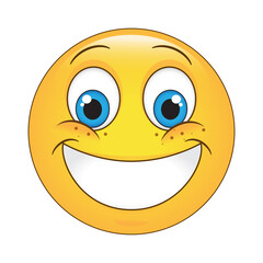 Face emoji icon isolated on white background. Trendy face emoji icon for sticker, wallpaper, greeting card, t shirt and poster. Useful social media, app, ui and logo. Face emoji vector illustration