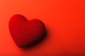 Red Heart Shape on red background