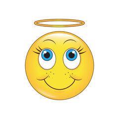 Face emoji icon isolated on white background. Trendy face emoji icon for sticker, wallpaper, greeting card, t shirt and poster. Useful social media, app, ui and logo. Face emoji vector illustration