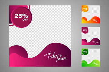 Set of sale banner template design. Editable post template social media banners for digital marketing. Vector illustration.