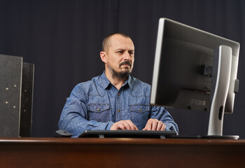 Businessman working at his computer