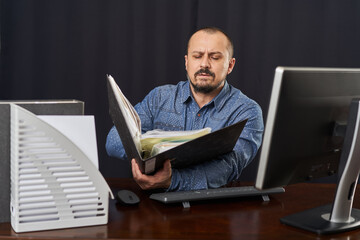 Businessman working at his computer