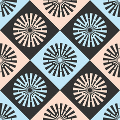 asian symbols seamless ivory blue black