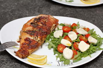 grilled fish with vegetables