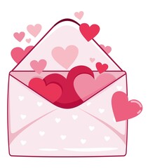 Icon of postal letters for valentine s day, hearts, valentine card and other elements.
