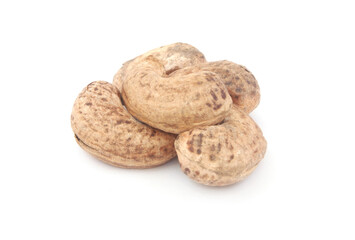 Cashew nuts close up isolated on white background