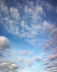 Naklejka na ściany i meble Blue sky with white clouds, sky nature background.