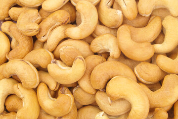 Roasted cashew nuts background
