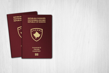 Kosovo passport on white background 