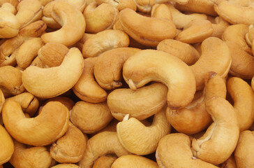 Roasted cashew nuts background