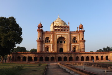 Fototapeta na wymiar New Delhi, India – Jan 10, 2021: Safdarjung's, a popular tourist spot, was built in 1754 in the memory of Safdarjung who was the Prime Minister of India during the reign of Ahmad Shah Bahadur.