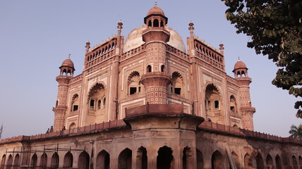 Fototapeta na wymiar New Delhi, India – Jan 10, 2021: Safdarjung's, a popular tourist spot, was built in 1754 in the memory of Safdarjung who was the Prime Minister of India during the reign of Ahmad Shah Bahadur.